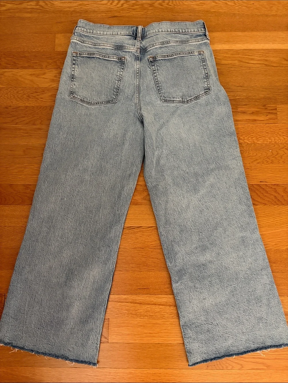 J. Crew Light Blue Wide-Leg Cropped Jeans